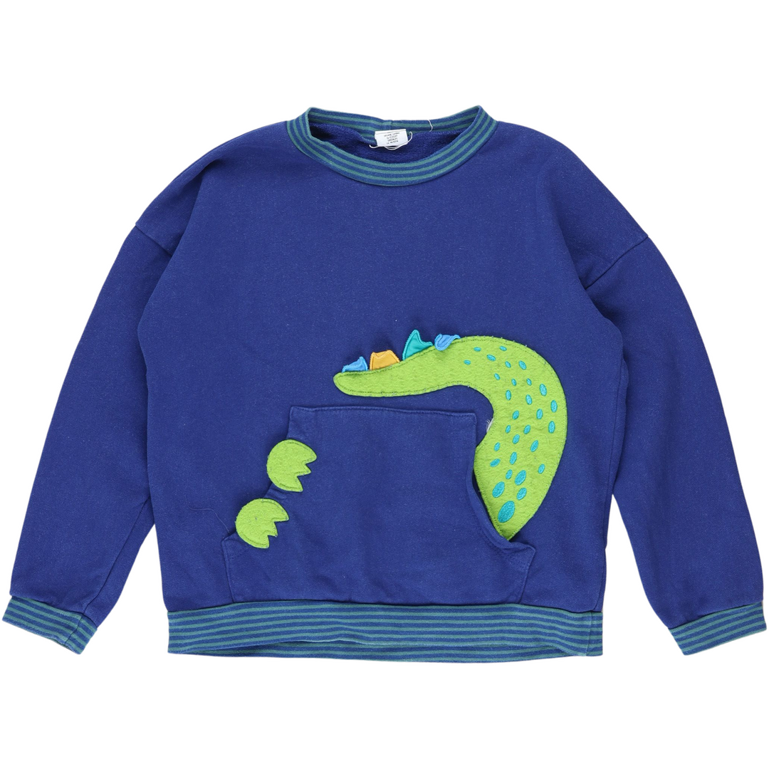 RE-LOVED DINO-hale sweattrøje med lomme