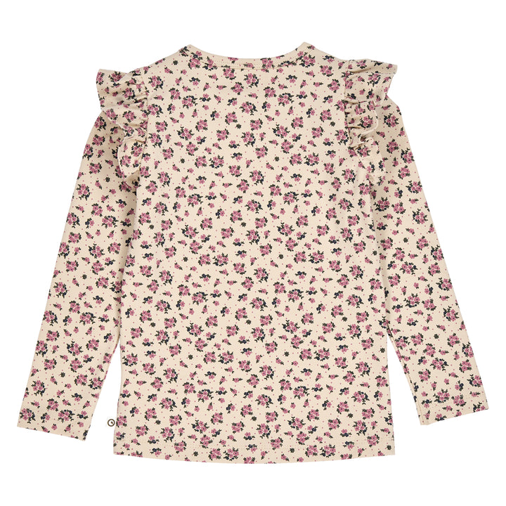 ZINNA blomsterprintet bluse med flæser