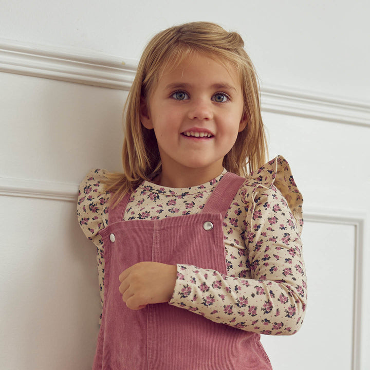 ZINNA blomsterprintet bluse med flæser