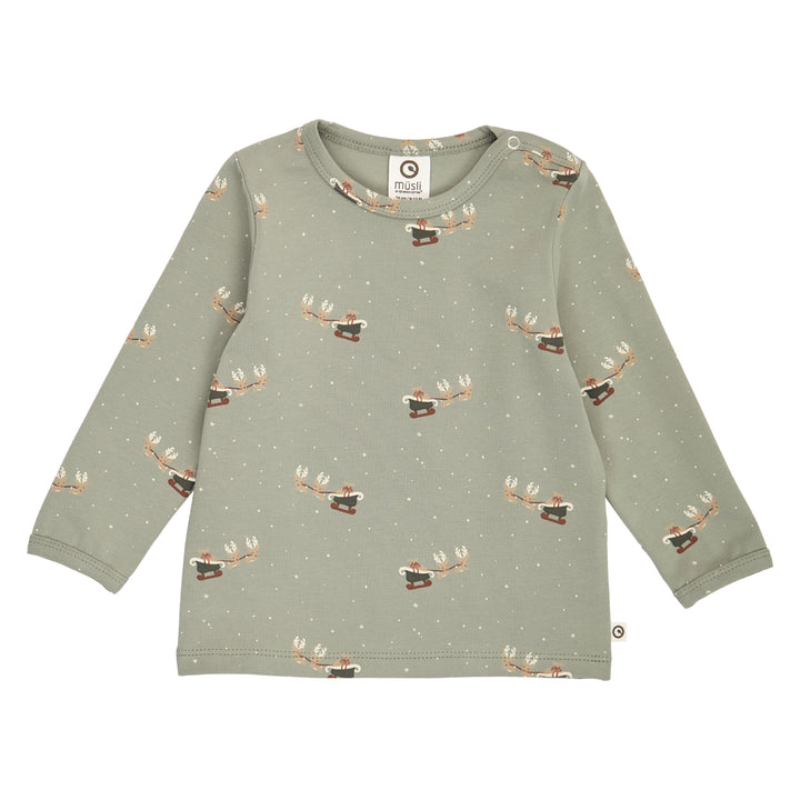 CHRISTMAS bluse med juleprint