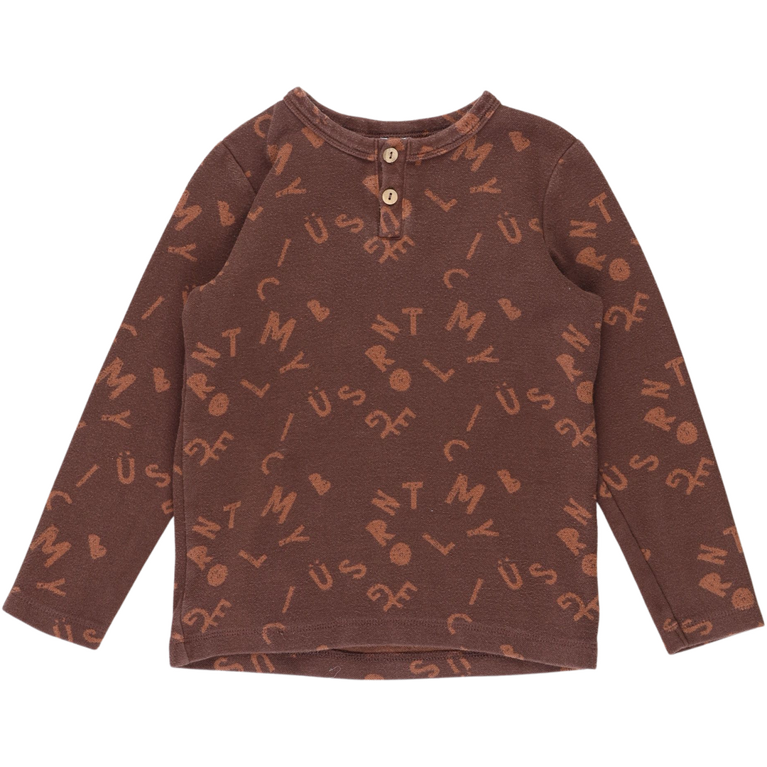 RE-LOVED LETTER bluse med print af bogstaver