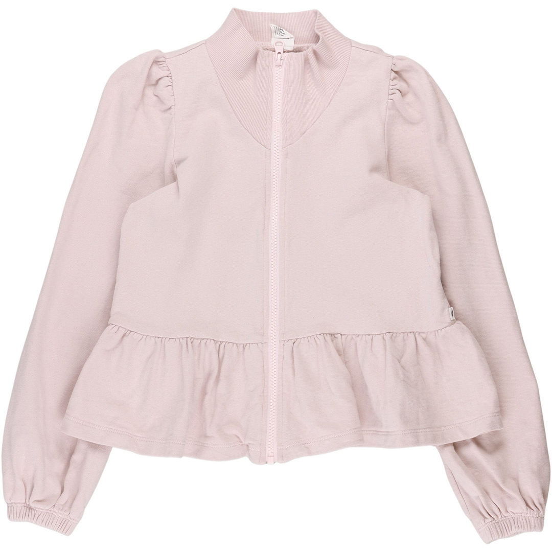 RE-LOVED SWEAT cardigan med lynlås og peplum