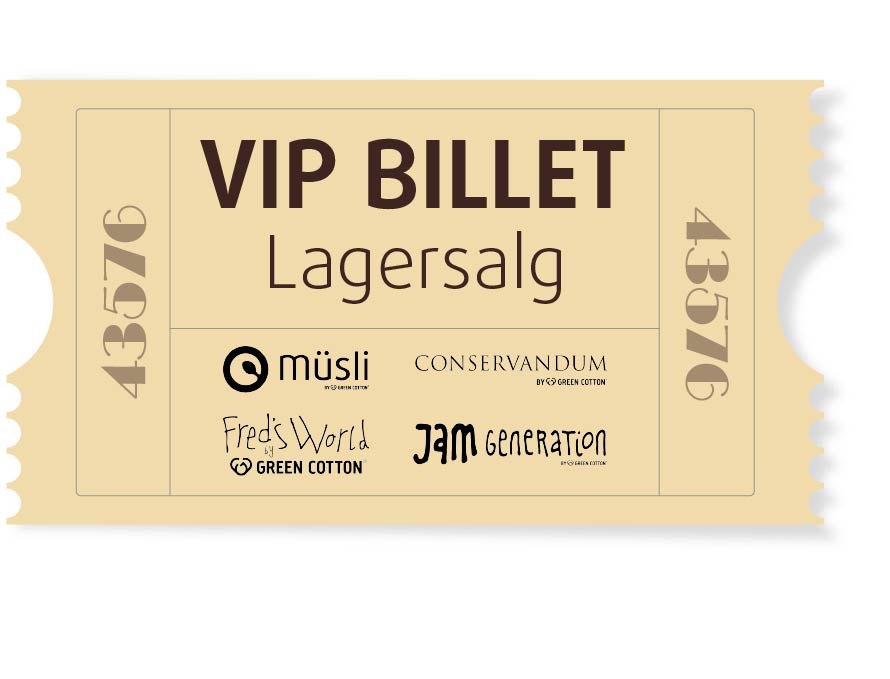 VIP billet til lagersalg onsdag 24/9 kl. 14 - 16 på Sandagervej 10 i Herning