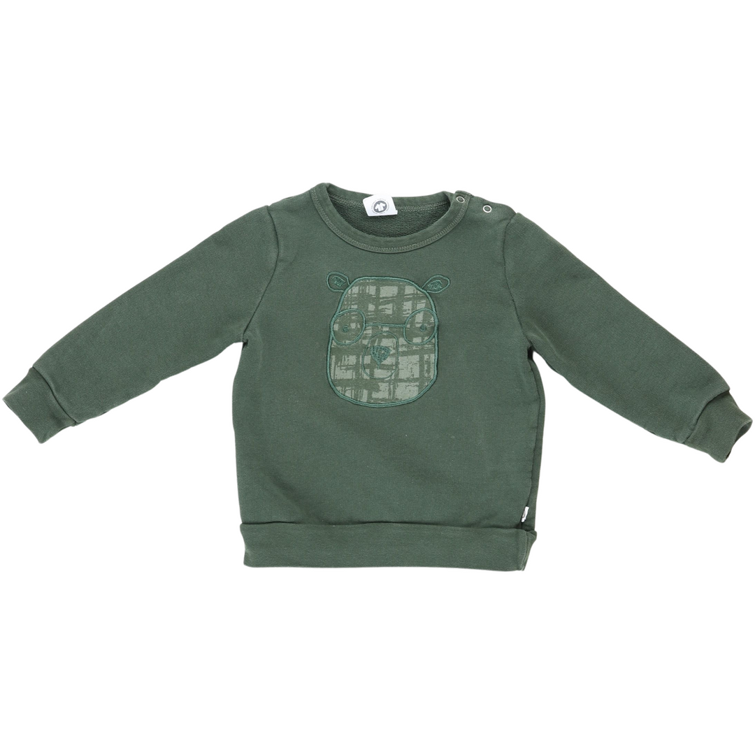 RE-LOVED CHECK sweat trøje med bamse -BABY