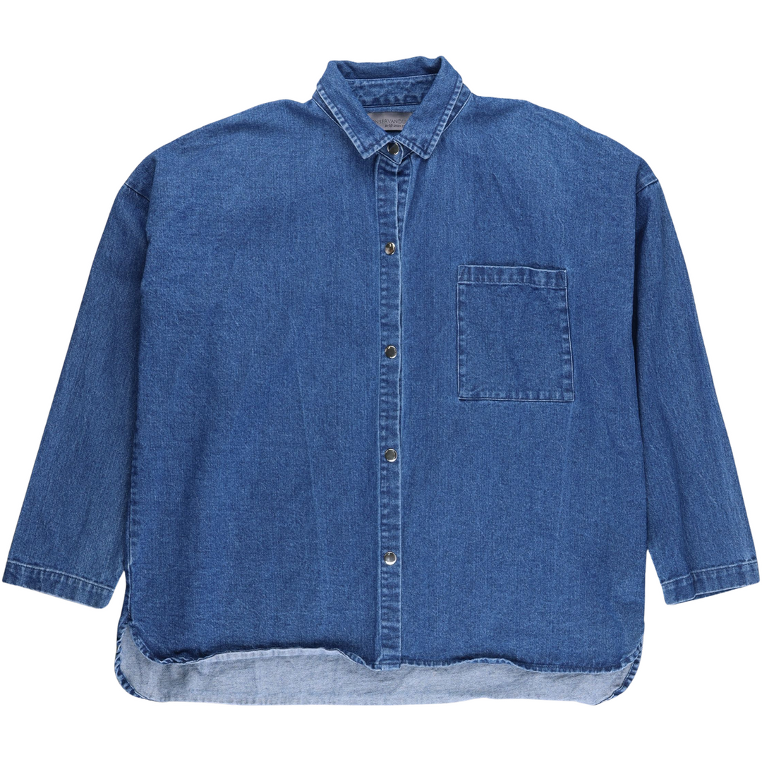 RE-LOVED DENIM skjorte med brystlomme