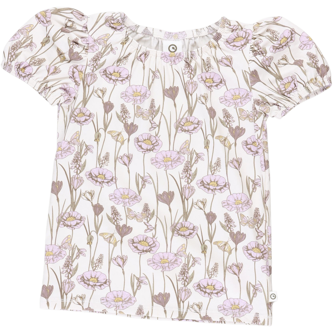 RE-LOVED CROCUS pufærme T-shirt med blomsterprint