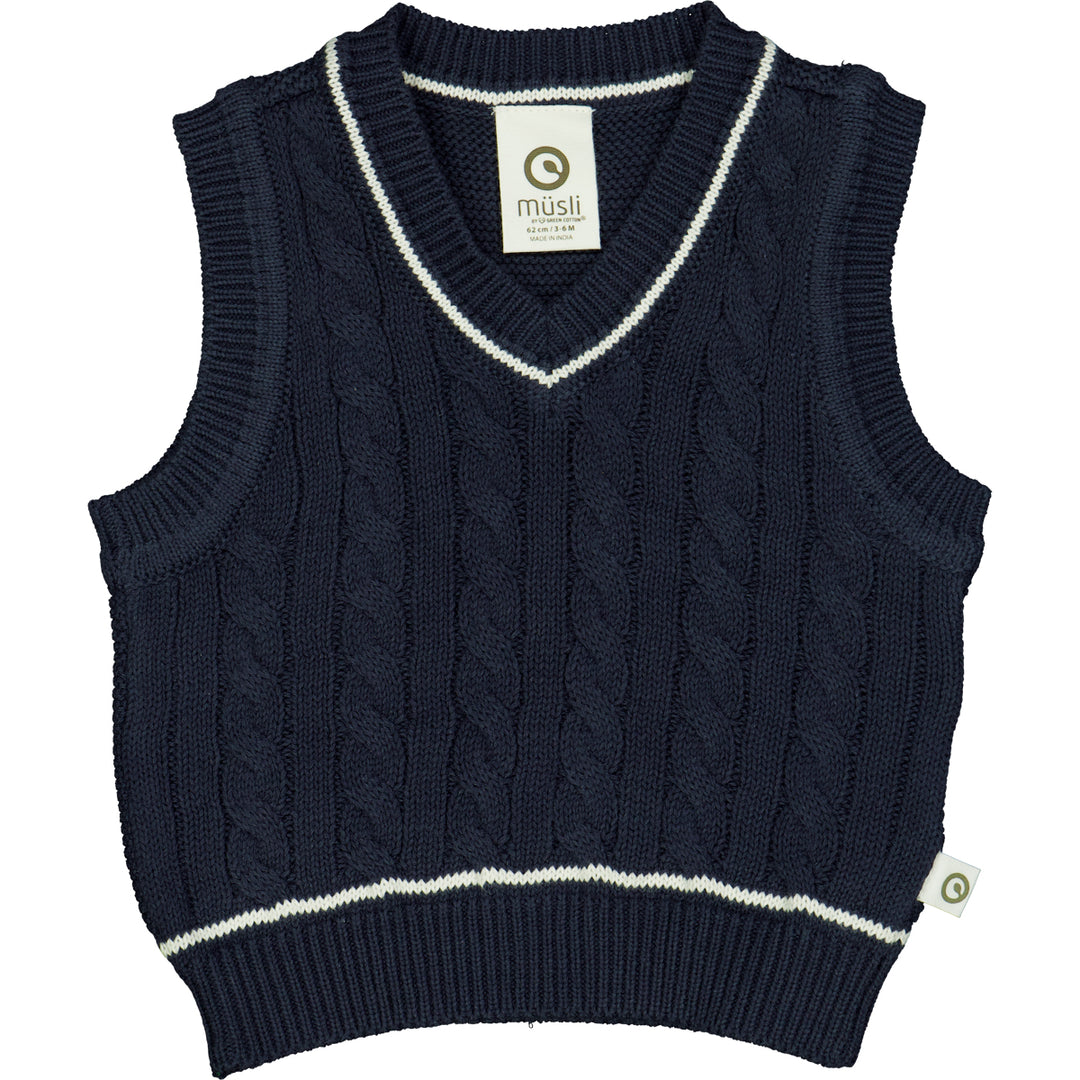 KNIT kabel strikket vest