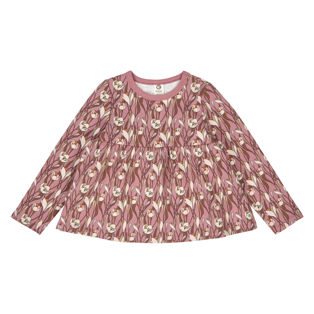 AUTUMN peplum bluse med blomsterprint