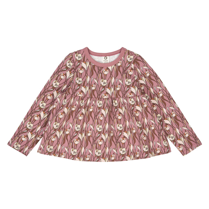 AUTUMN peplum bluse med blomsterprint