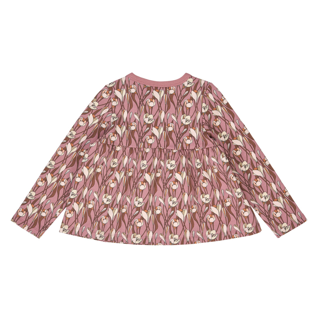 AUTUMN peplum bluse med blomsterprint