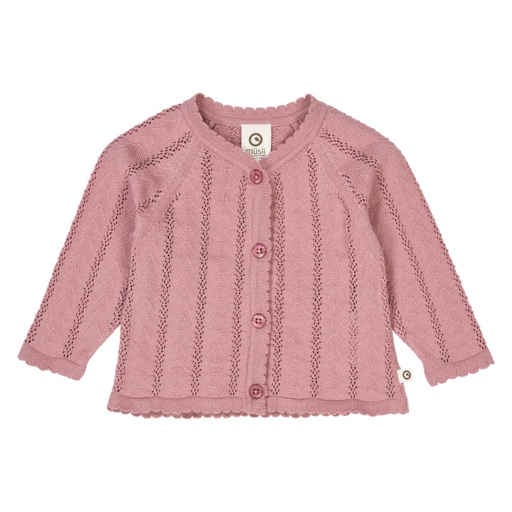 POINTELLE KNIT strikcardigan