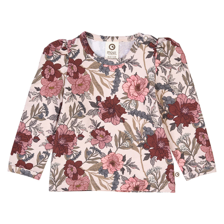 BLISS pufærme bluse med blomsterprint