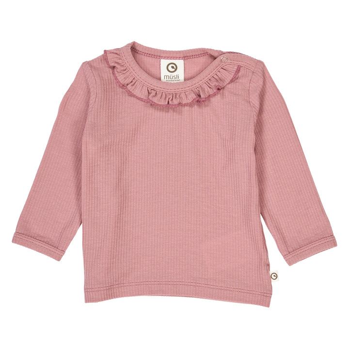 MELLOW tencel bluse med flæser