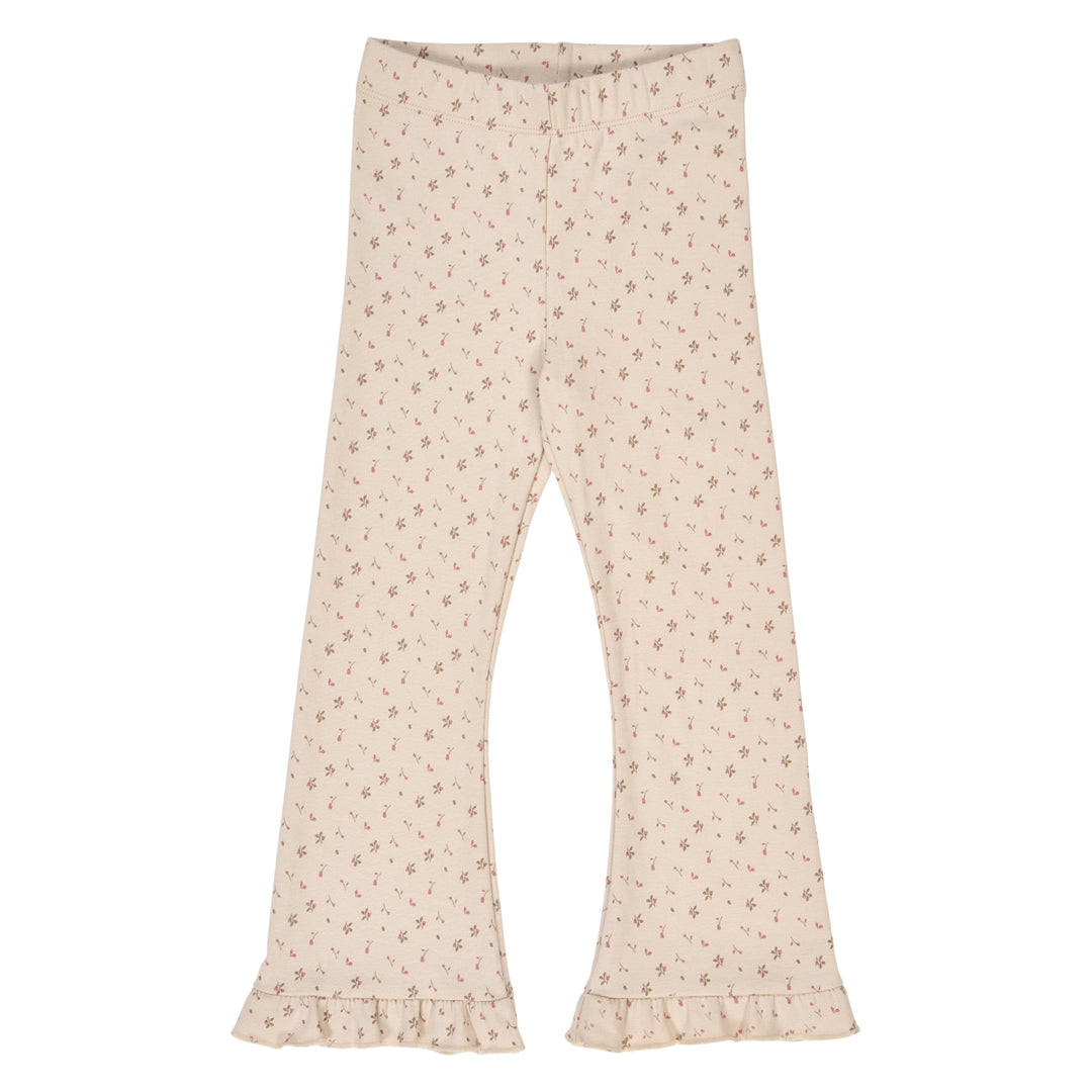 ASTER rib flared bukser med blomsterprint