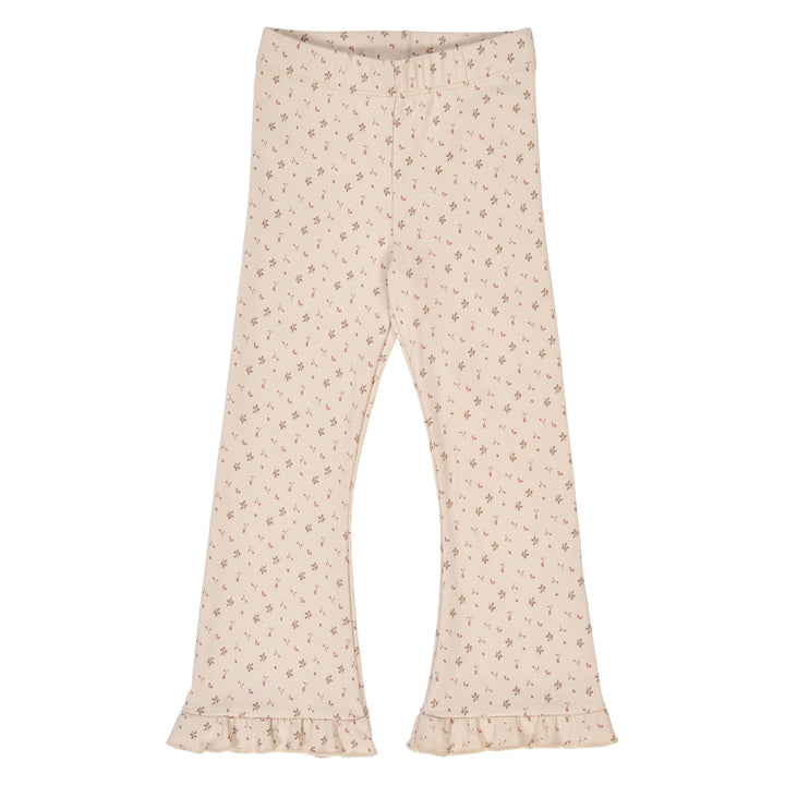 ASTER rib flared bukser med blomsterprint