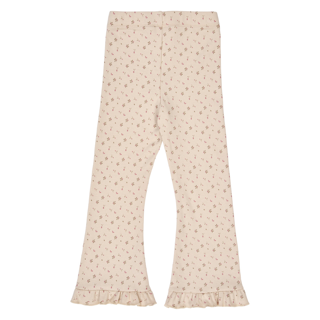 ASTER rib flared bukser med blomsterprint