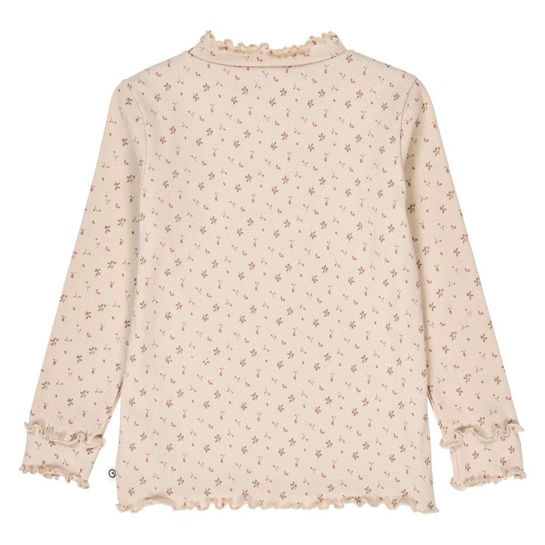 ASTER rib flæse krave top