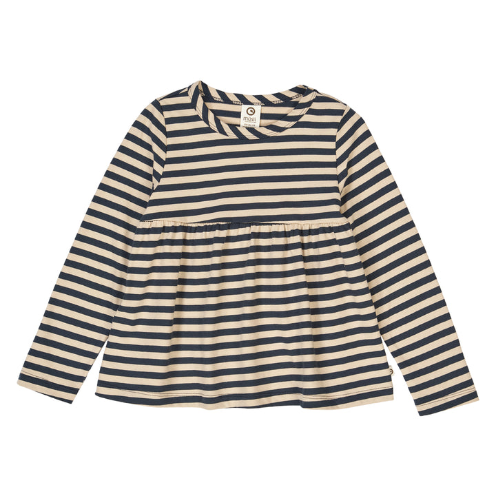 STRIPE bluse med peplum
