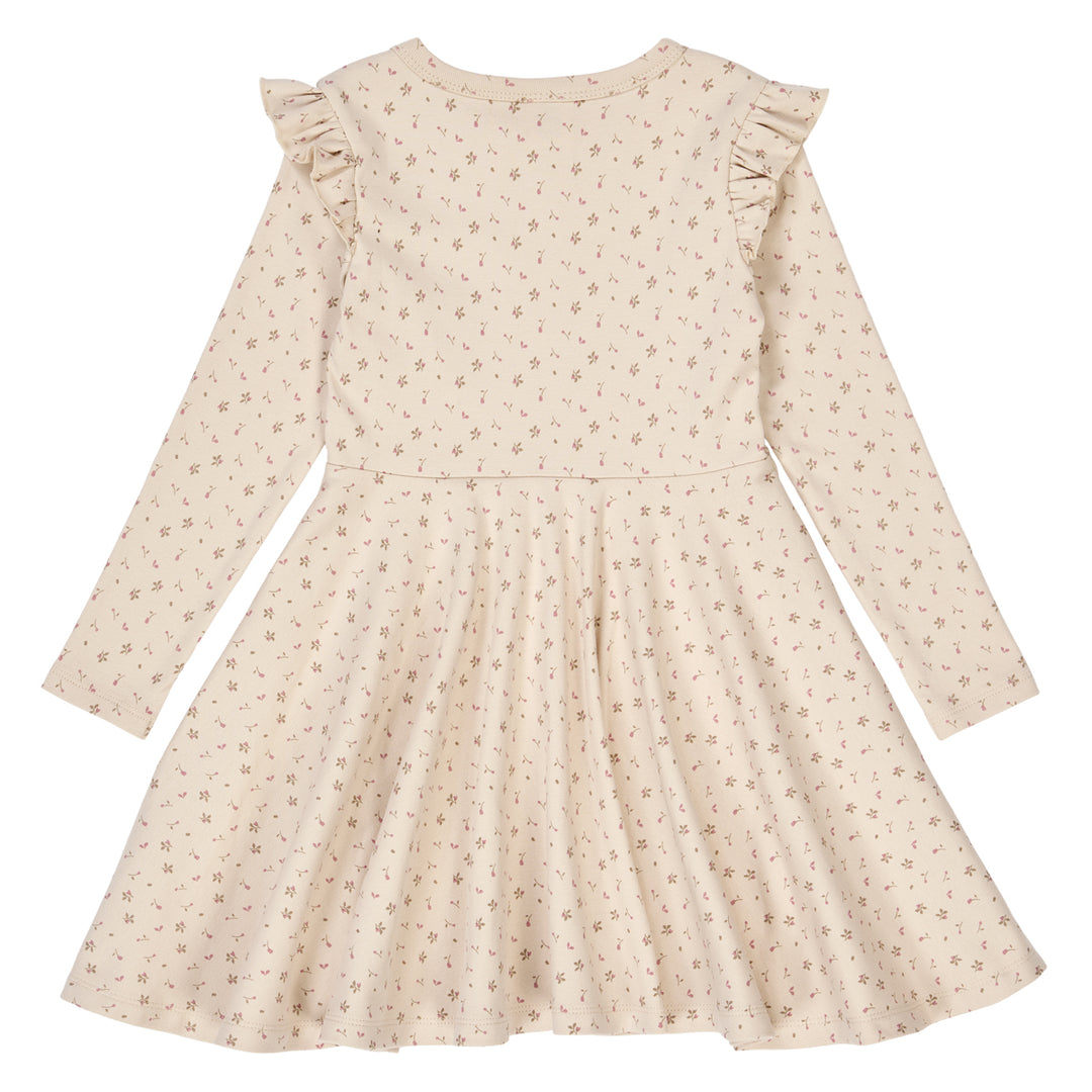 ASTER rib swing kjole med blomsterprint
