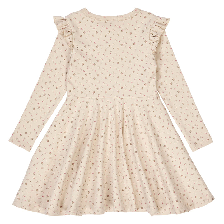 ASTER rib swing kjole med blomsterprint