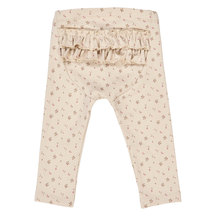ASTER rib leggings med flæser