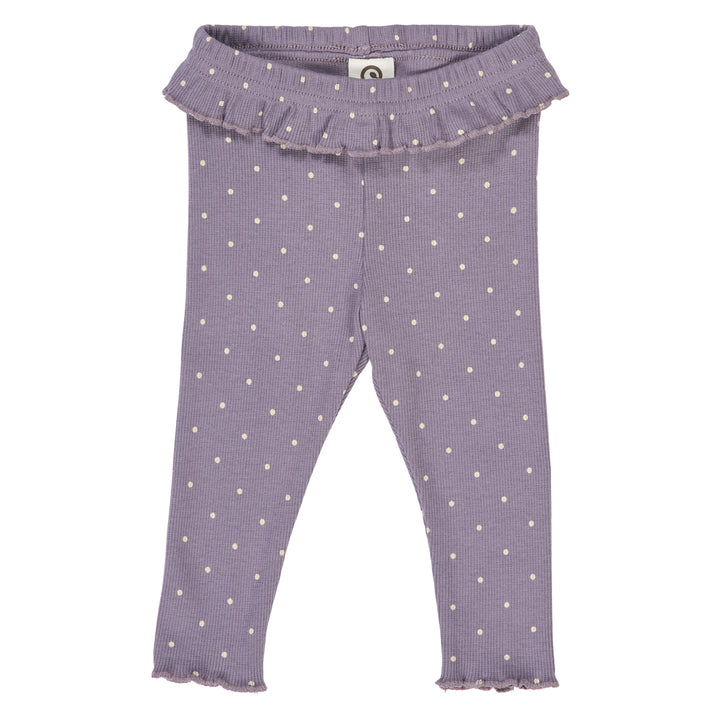 DOT rib leggings med flæser