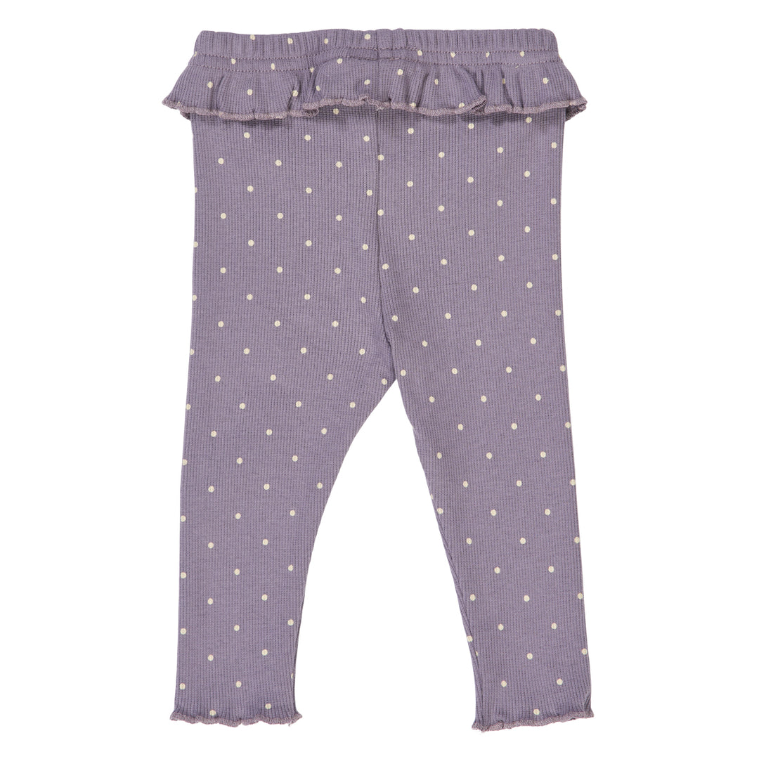 DOT rib leggings med flæser