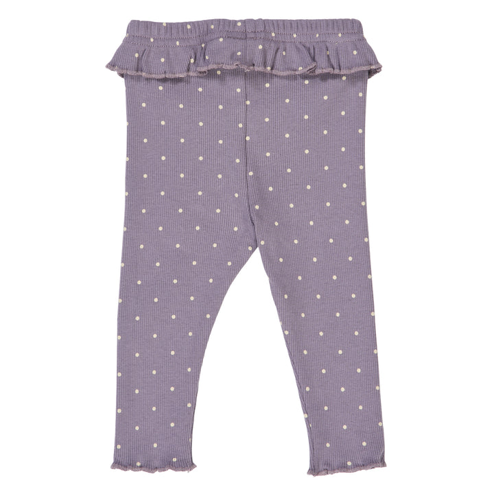 DOT rib leggings med flæser