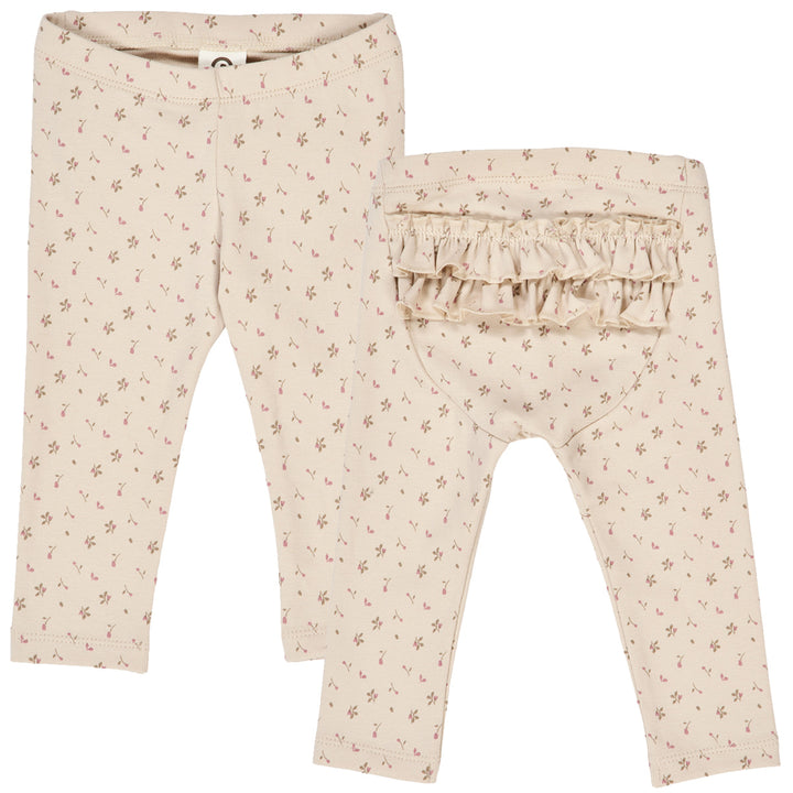 ASTER rib leggings med flæser