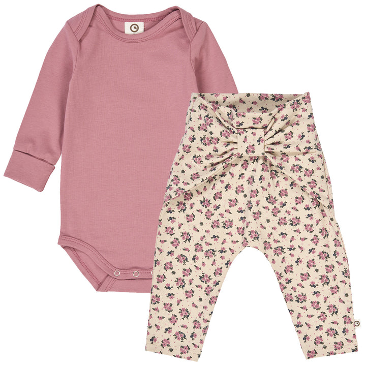 ZINNA blomsterprintet bukser & body sæt