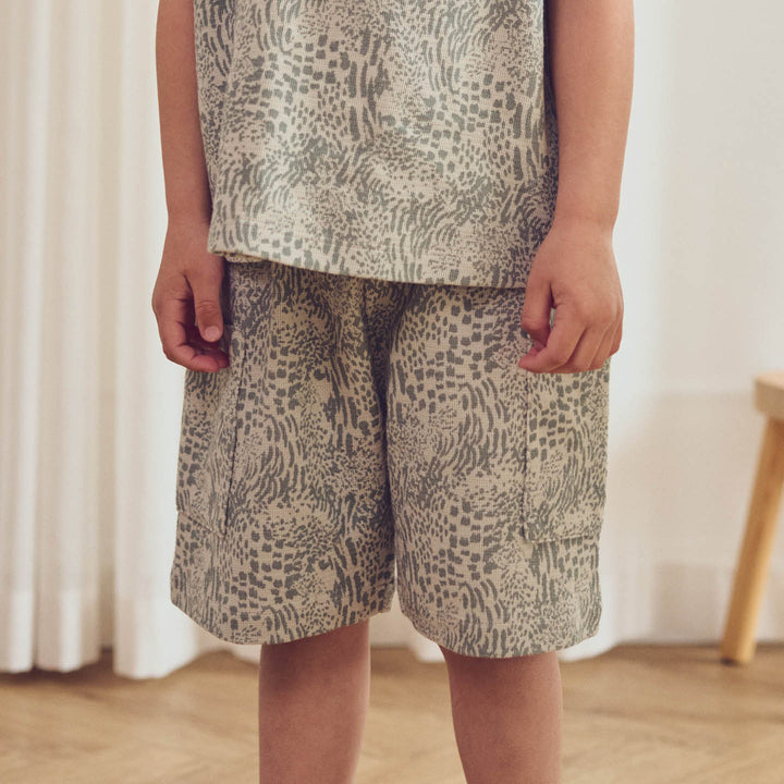 LEOPARD printet cargo shorts