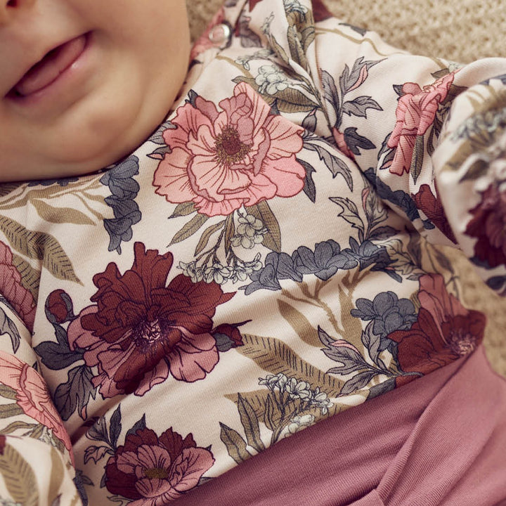 BLISS pufærme bluse med blomsterprint