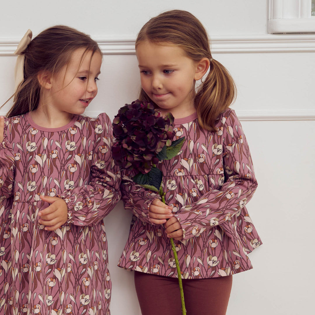 AUTUMN peplum bluse med blomsterprint