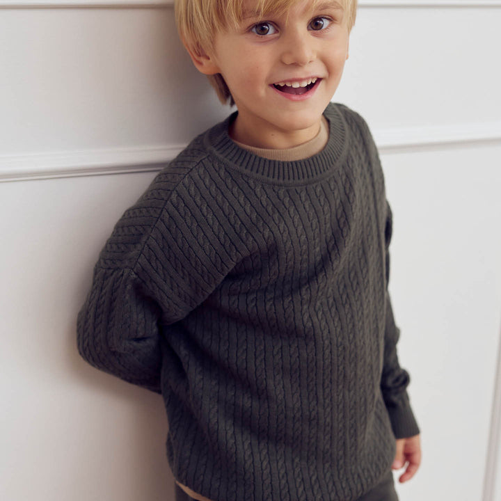 KNIT kabelstrikket trøje