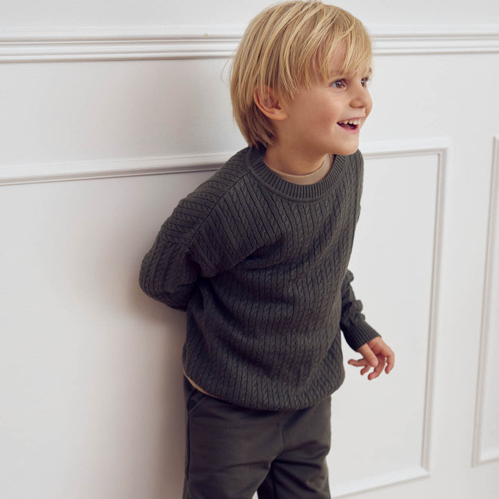 KNIT kabelstrikket trøje