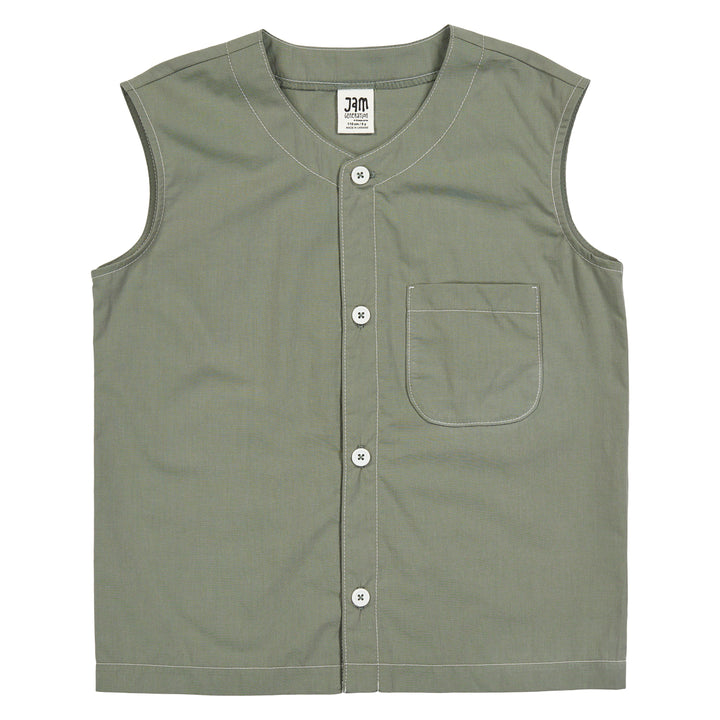 POPLIN vest med knapper