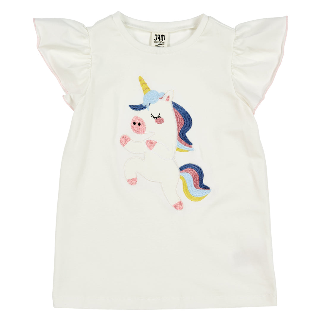 ENHJØRNING T-shirt med flæser