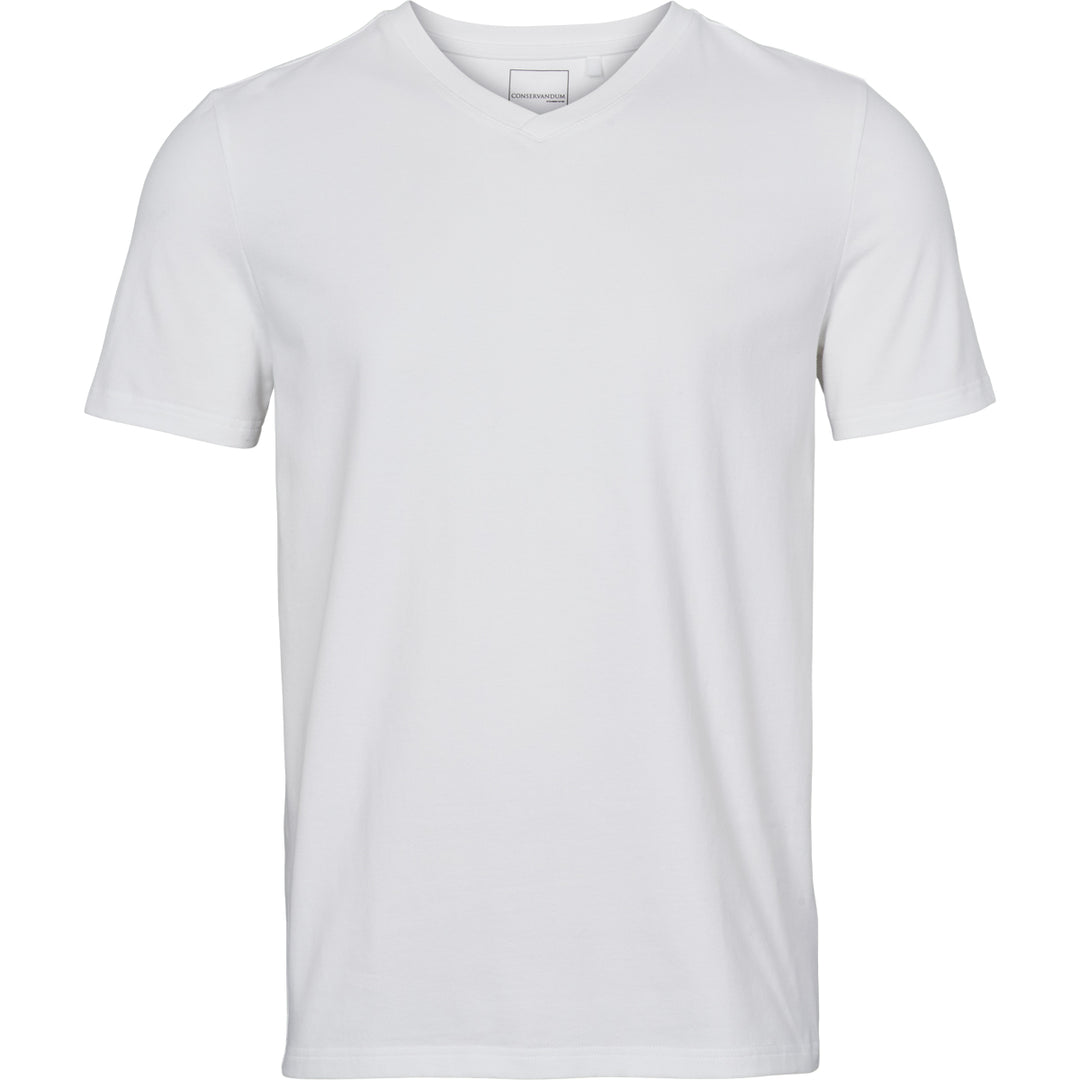 T-shirt med V-hals i økologisk bomuld