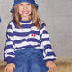 STRIPE sweat trøje med broderi