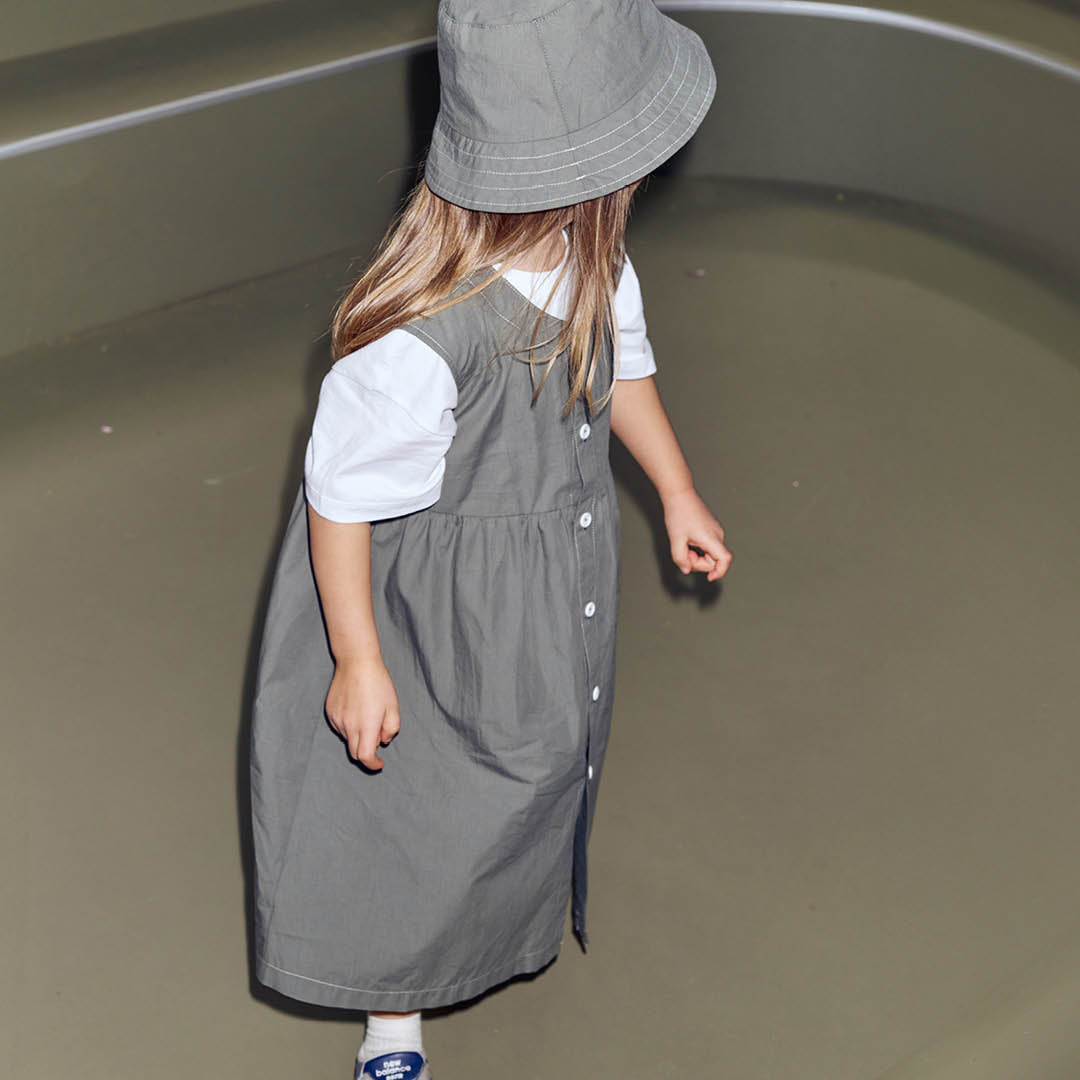 POPLIN ærmeløs kjole med knapper