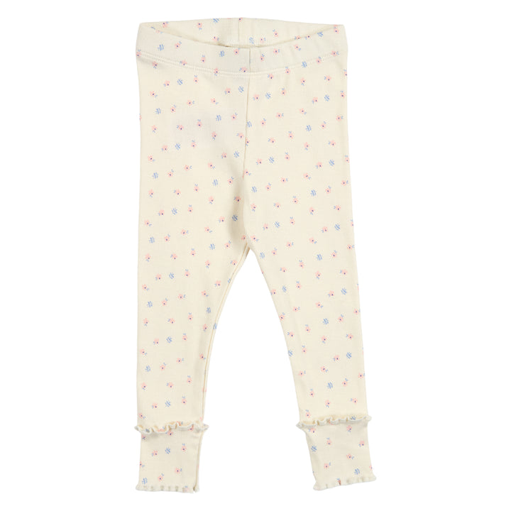 SPRING rib blomstrede leggings