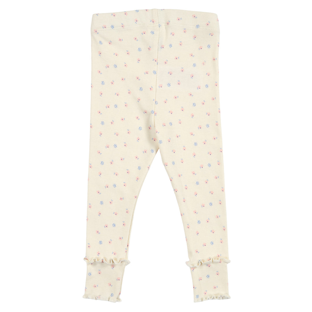 SPRING rib blomstrede leggings