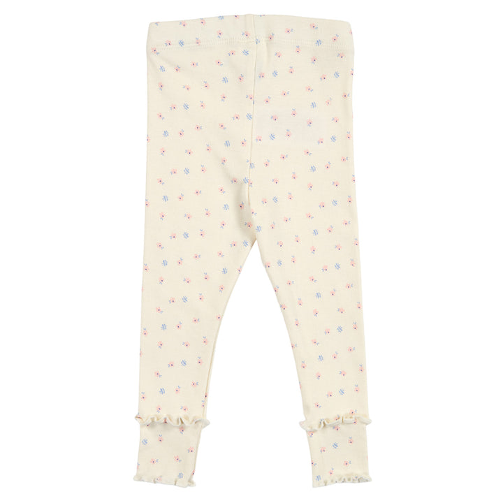 SPRING rib blomstrede leggings