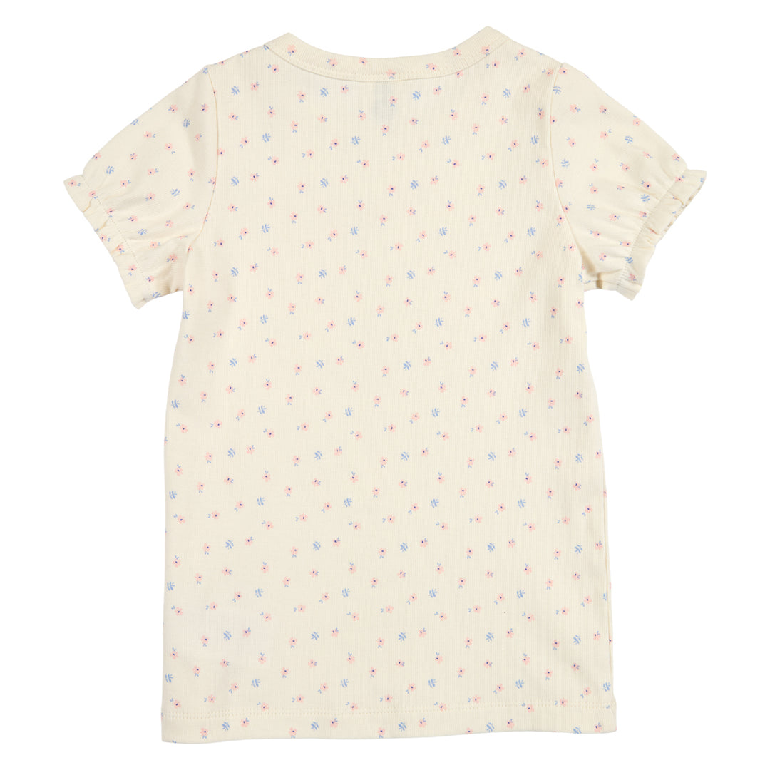 SPRING rib top med blomster