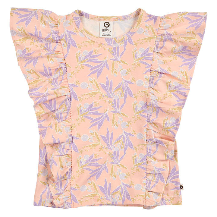 PEONY flæse top med blomsterprint