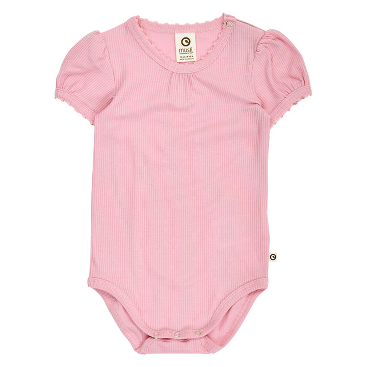 MELLOW tencel picot kortærmet body