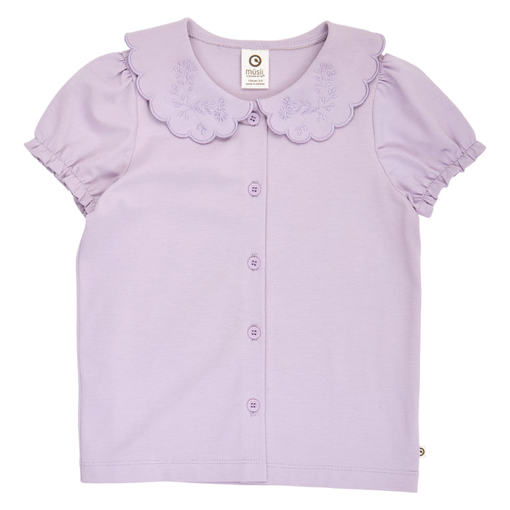 COZY ME skjortebluse med pufærmer