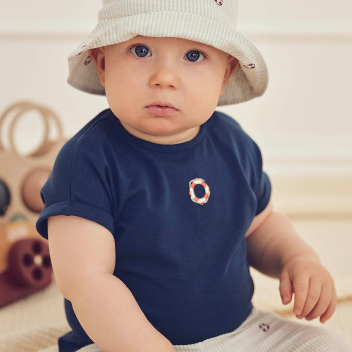 SEERSUCKER T-shirt med redningskrans