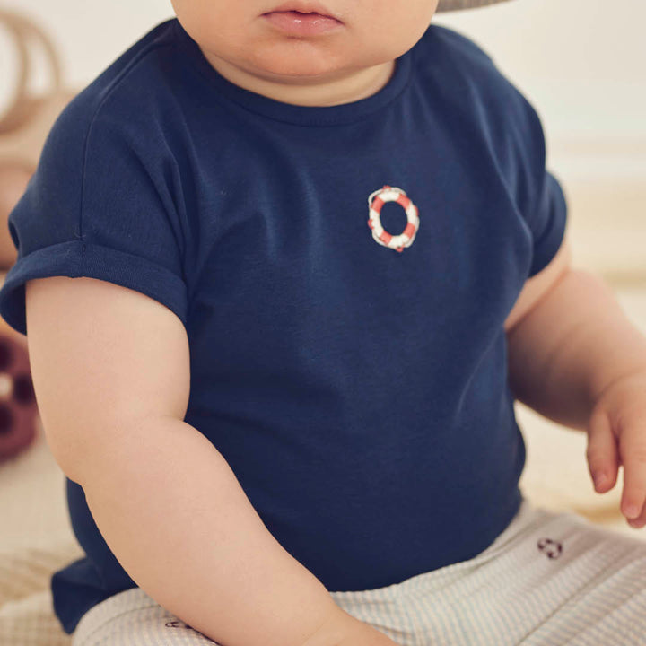 SEERSUCKER T-shirt med redningskrans