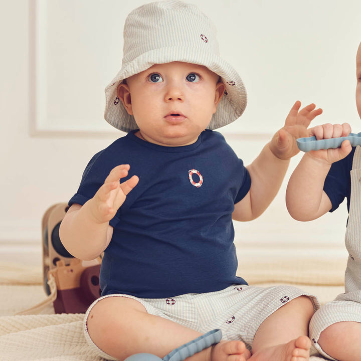 SEERSUCKER T-shirt med redningskrans